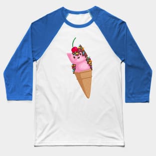 Ice Cream Cat Baseball T-Shirt